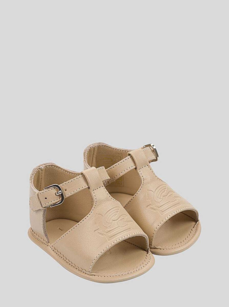 ETRO Baby-Ledersandalen Mit Pegaso Beige Baby Junge 1-9 Monate