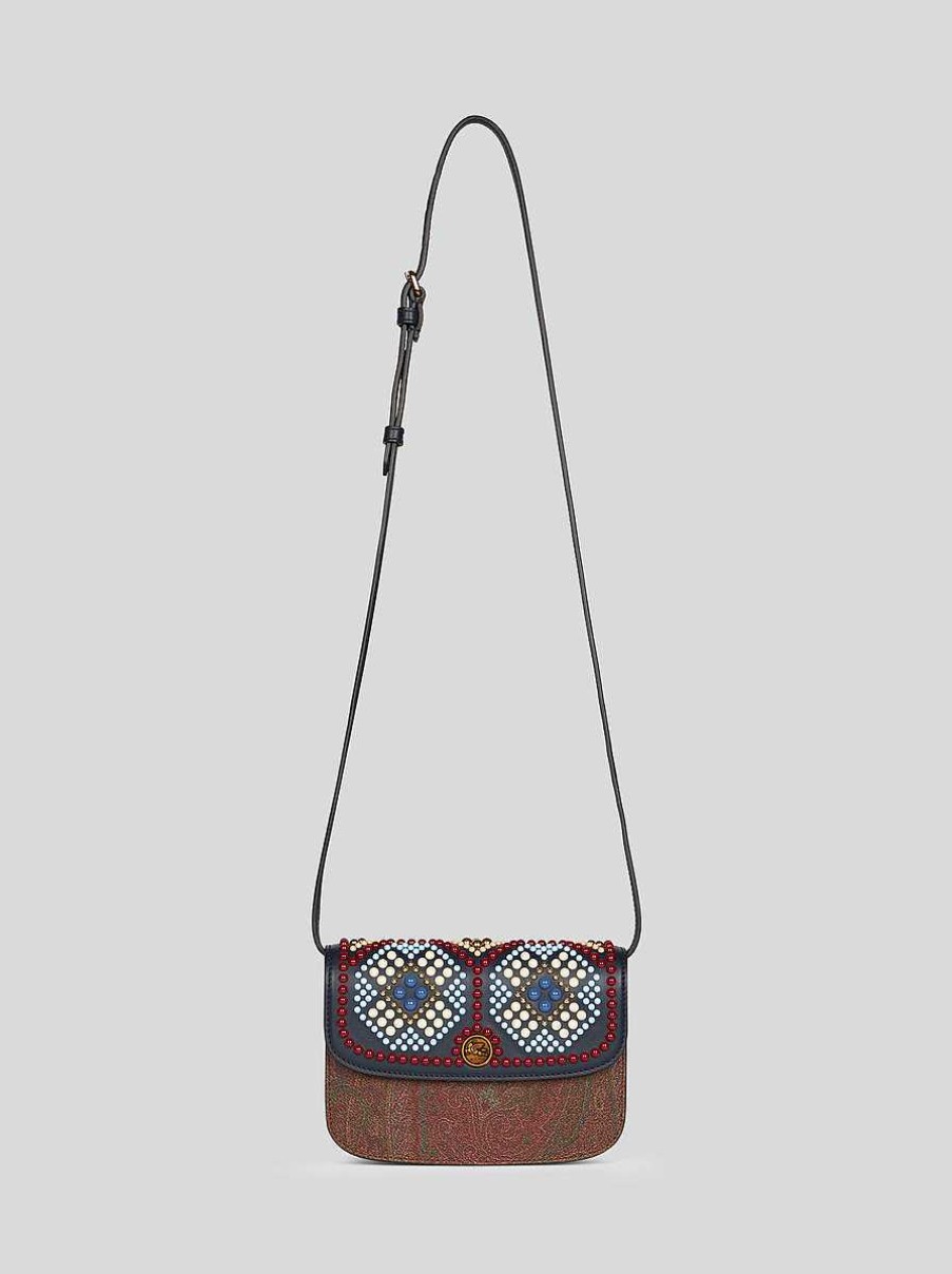 ETRO Mini-Etro-Essential-Tasche Mit Nieten Navy Blau Paisley