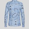 ETRO Bedrucktes Slim-Fit-Hemd Hellblau Hemden Und Blusen