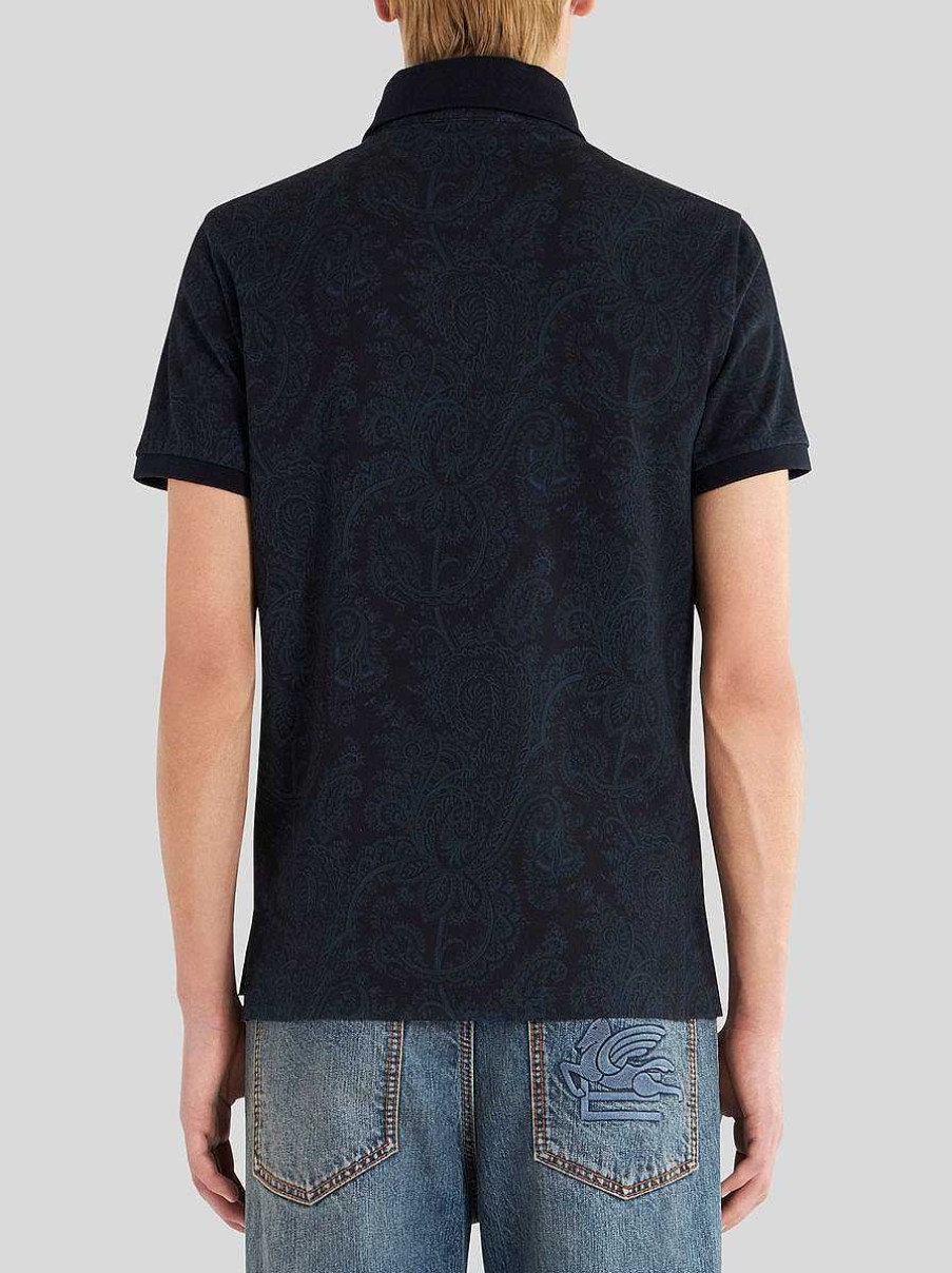 ETRO Poloshirt Aus Paisley-Baumwolle Schwarz Polo-Shirts