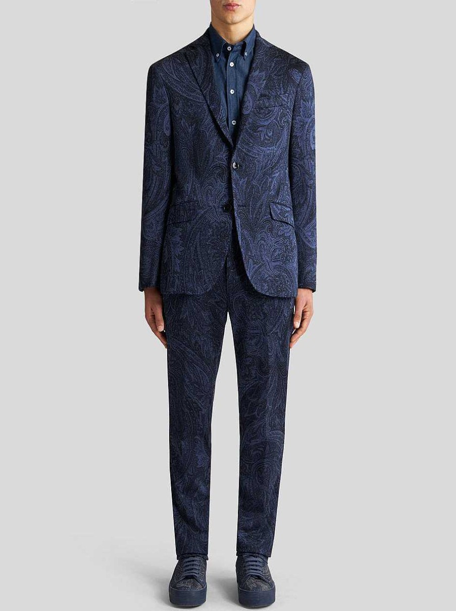 ETRO Jacke Aus Paisley-Jacquard Navy Blau Jacken