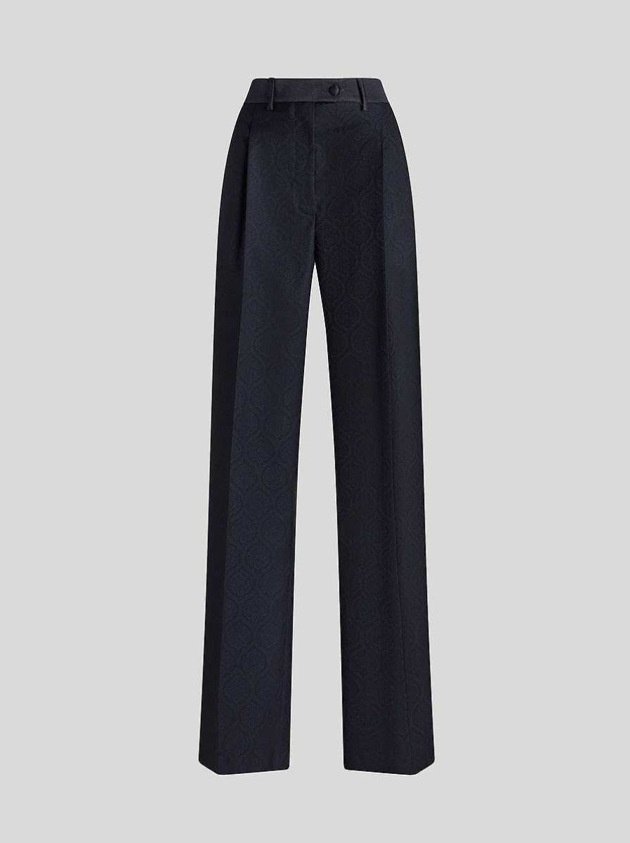 ETRO Hose Aus Jacquard-Stoff Navy Blau Hose