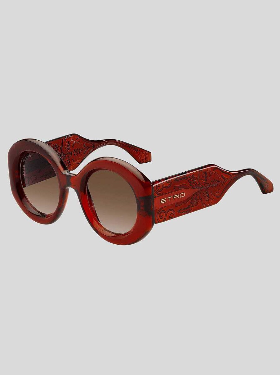 ETRO Paisley-Sonnenbrille Rot Sonnenbrille