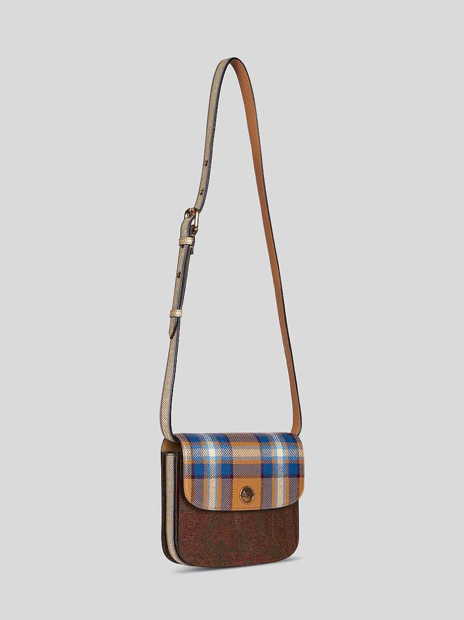 ETRO Kleine Etro Essential-Tasche Mit Tartan-Print Beige Paisley