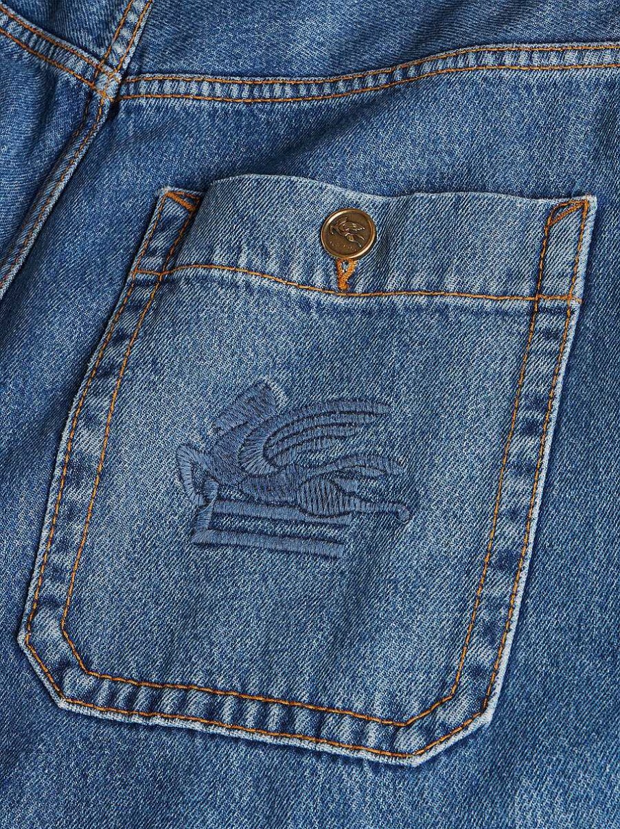 ETRO Jeans Mit Weitem Bein Hellblau Denim