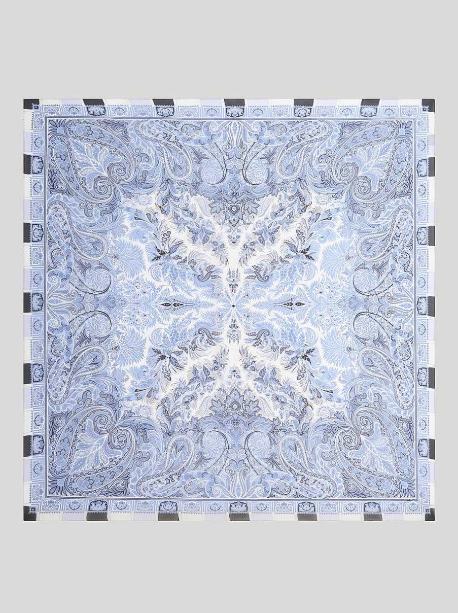 ETRO Paisley-Seidenschal Hellblau Schals Und Seide