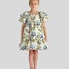 ETRO Blumen-Jacquard-Kleid Fur Kinder Hellblau Kleider