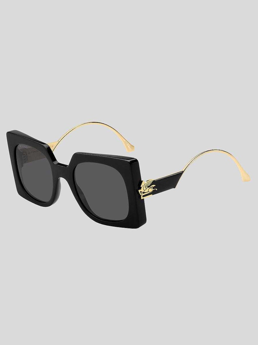 ETRO Auffallige Pegaso-Sonnenbrille Schwarz Sonnenbrille