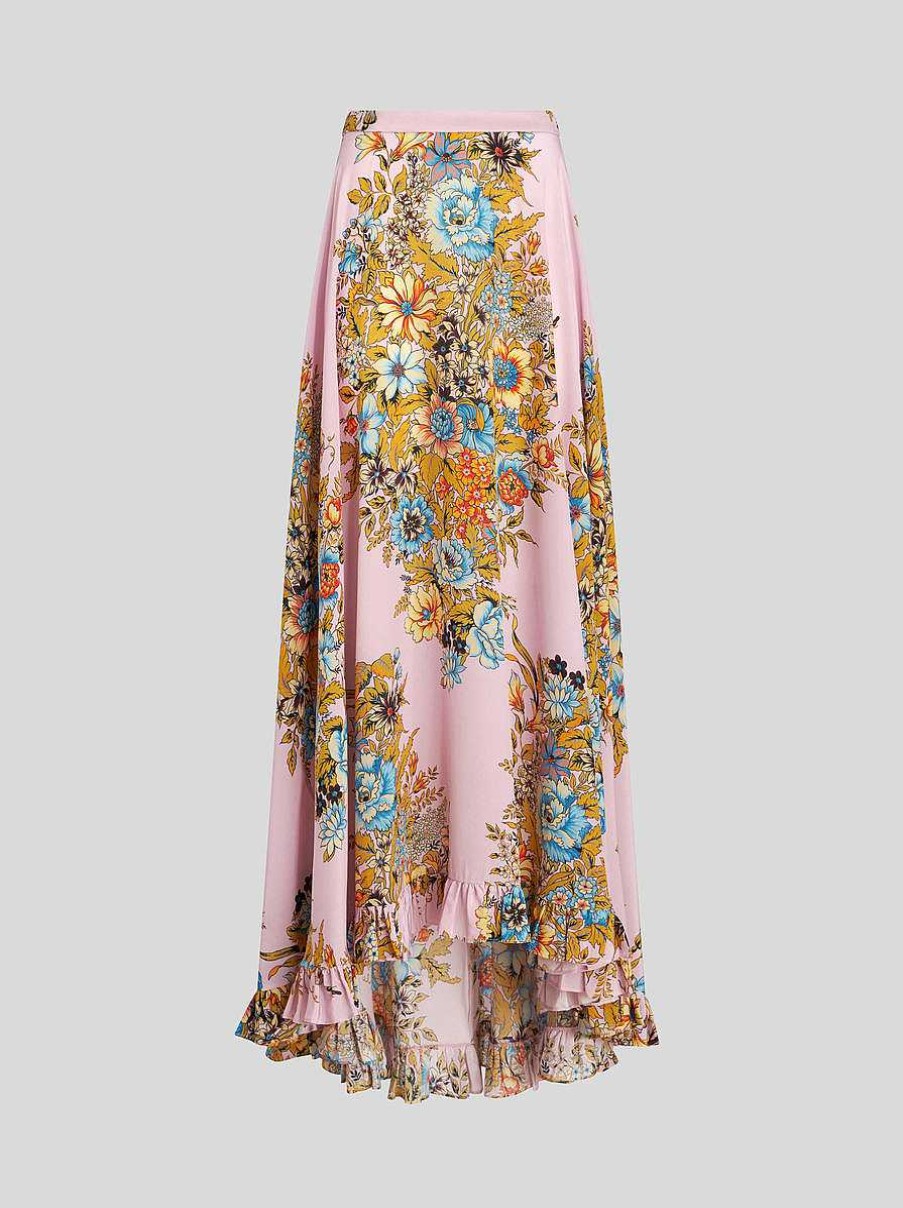 ETRO Rock Aus Crepe De Chine Mit Aufdruck Rosa Die Rocke