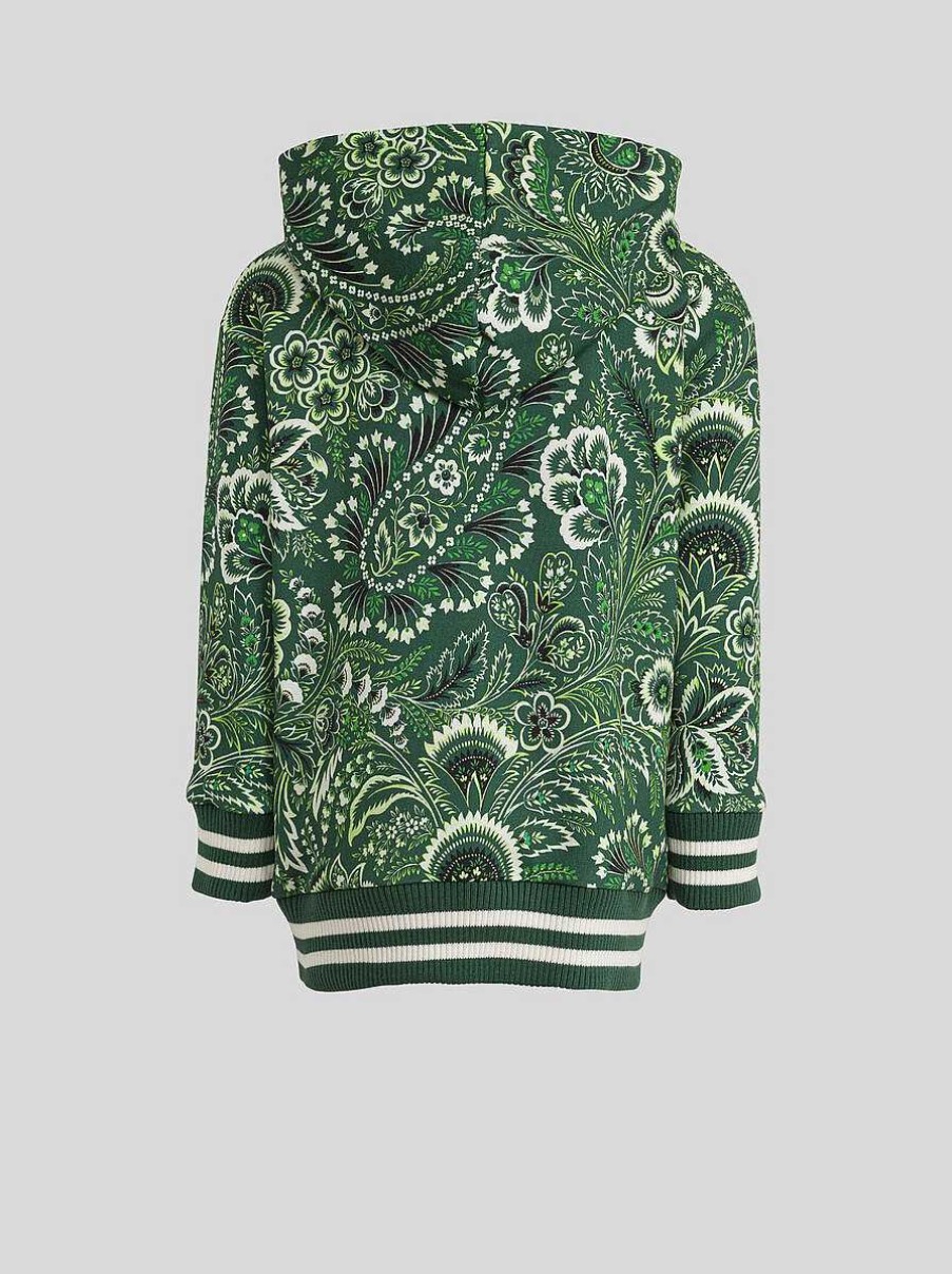 ETRO Einfarbiges Paisley-Sweatshirt Fur Kinder Grun Oberteile