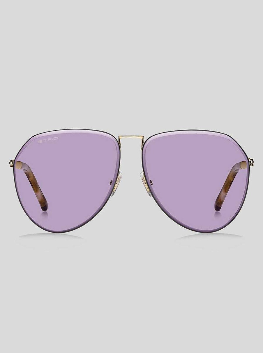 ETRO Luxus-Sonnenbrille Aus Metall Rosa Sonnenbrille