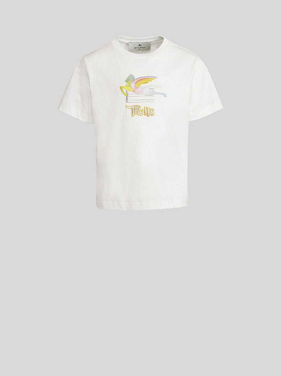 ETRO Trolls-T-Shirt Fur Kinder Mit Logo Weis Oberteile