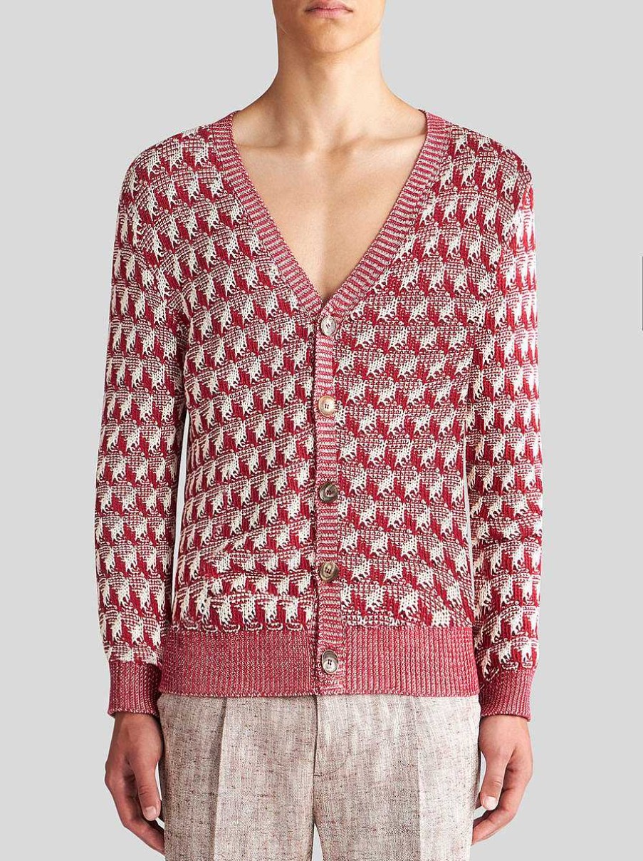 ETRO Strickjacke Mit Geometrischem Motiv Rot Strickwaren