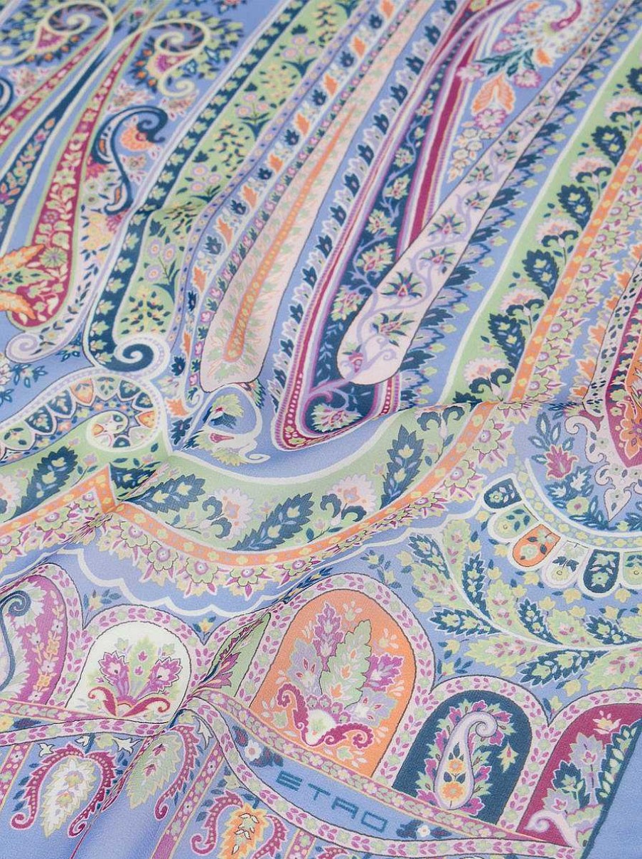 ETRO Paisley-Seidenschal Hellblau Schals Und Seide