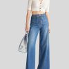 ETRO Culotte-Jeans Mit Gurtel Navy Blau Denim