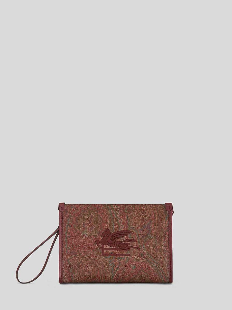 ETRO Grose Paisley Love T Ter-Tasche Rot Necessaire Und Beutel