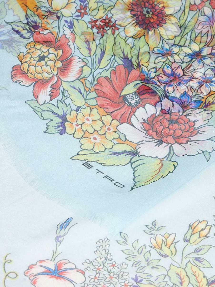 ETRO Seidenschal Mit Blumenstraus-Print Mehrfarben Schals Und Seide