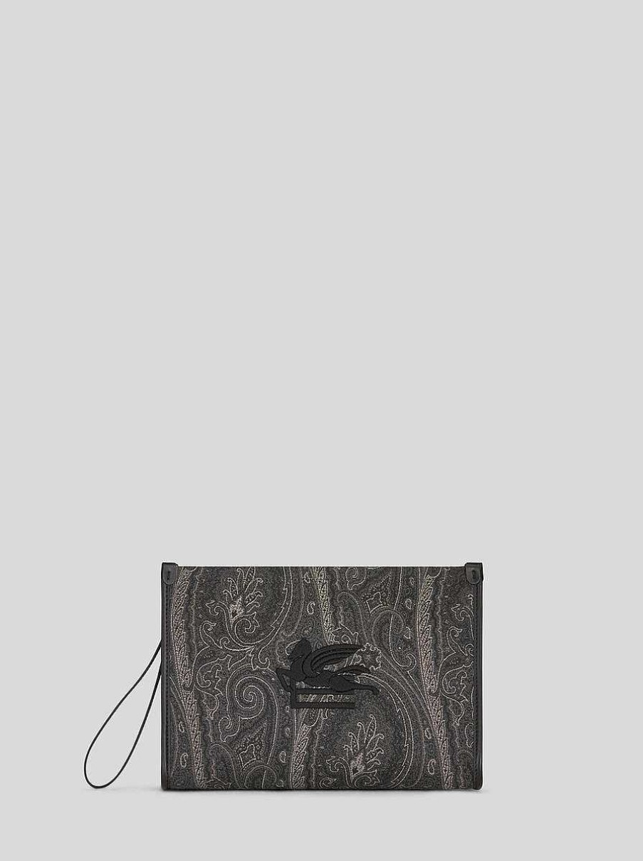 ETRO Groser Paisley-Beutel Beige Necessaire Und Beutel