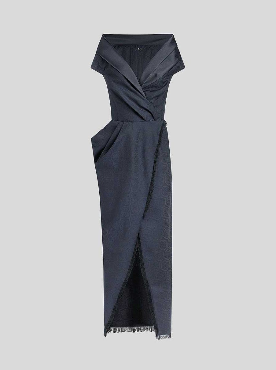 ETRO Cocktailkleid Aus Jacquard-Stoff Navy Blau Kleider