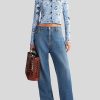 ETRO Baggy-Jeans Navy Blau Denim