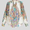 ETRO Bluse Mit Blumenstraus-Print Weis Hemden Und Blusen