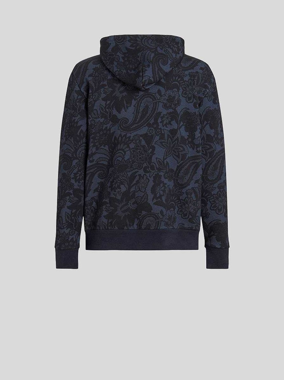 ETRO Kapuzenpullover Mit Paisley-Print Navy Blau Sweatshirts