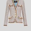 ETRO Karierte Jacquard-Jacke Beige Jacken