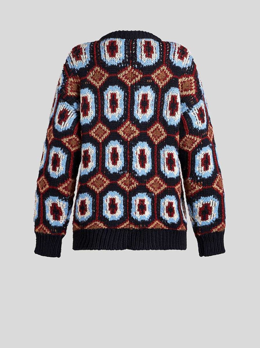 ETRO Ubergroser Cardigan Aus Wolle Und Alpaka Mehrfarben Strickwaren