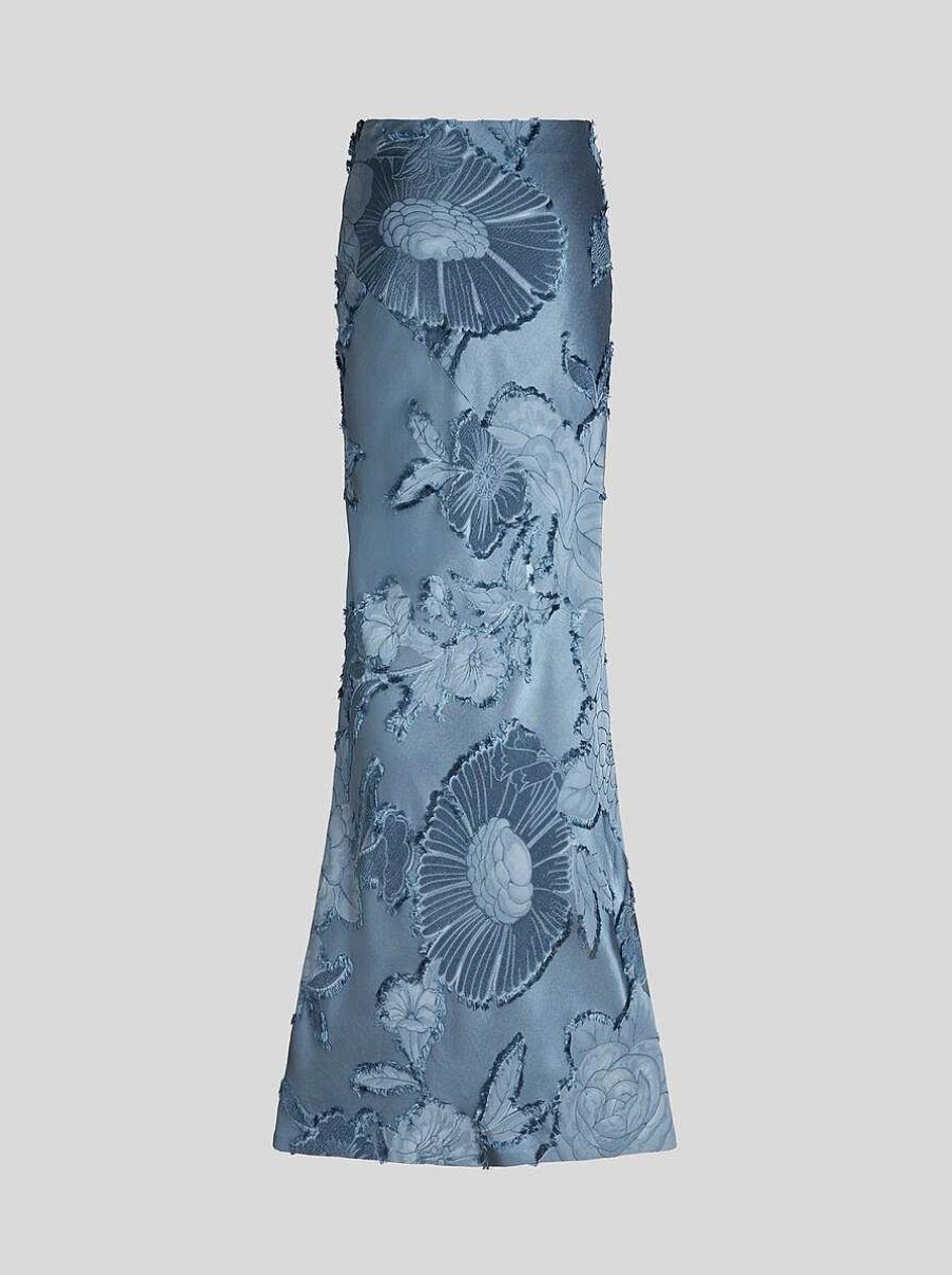 ETRO Rock Aus Seiden-Jacquard Hellblau Die Rocke