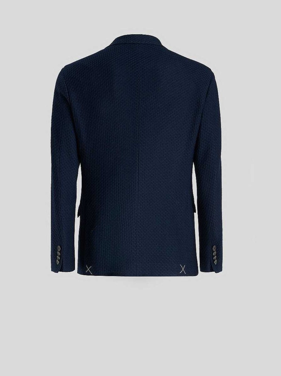 ETRO Jacke Aus Gestricktem Jersey Navy Blau Jacken