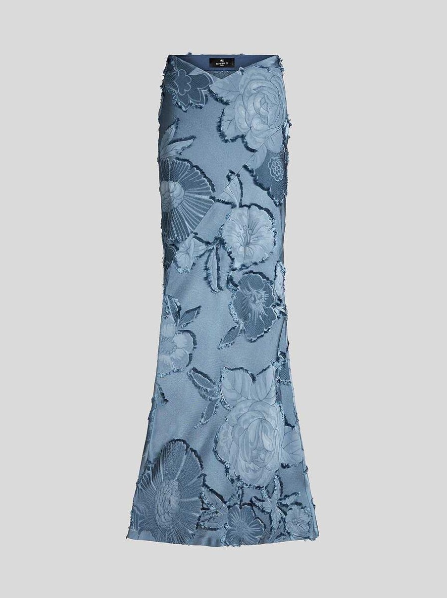 ETRO Rock Aus Seiden-Jacquard Hellblau Die Rocke