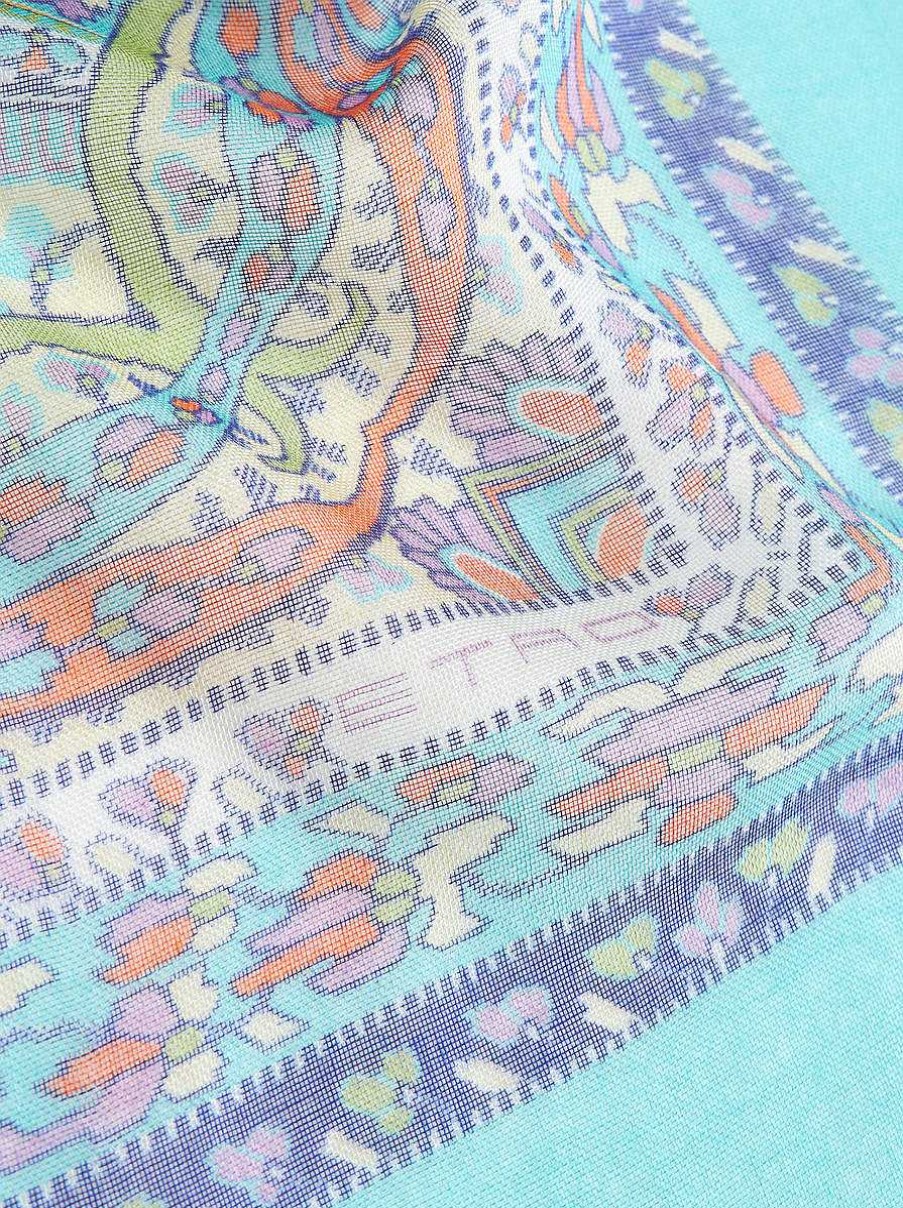 ETRO Schal Mit Paisley-Print Hellblau Schals Und Seide