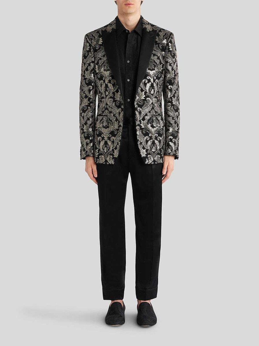 ETRO Jacke Mit Ornamentaler Paisley-Stickerei Schwarz Jacken