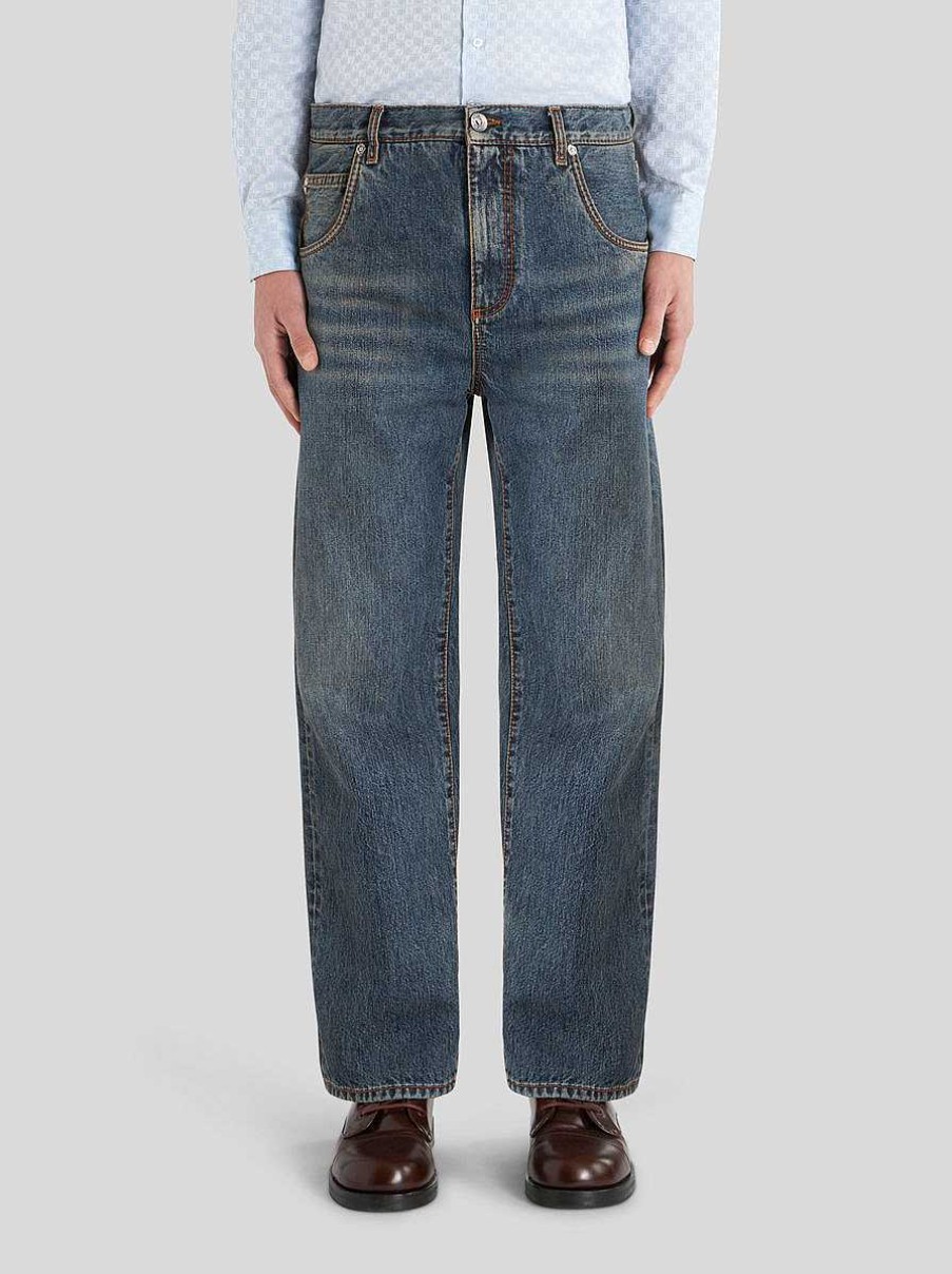 ETRO Vintage Jeans Aus Baumwolldenim Hellblau Denim