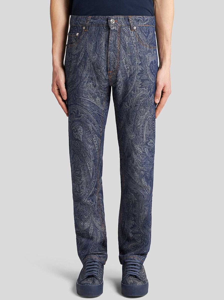 ETRO Normale Stretch-Jeans Grau Hose