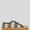 ETRO Jacquard-Gestreifte Sneakers Weis Turnschuhe