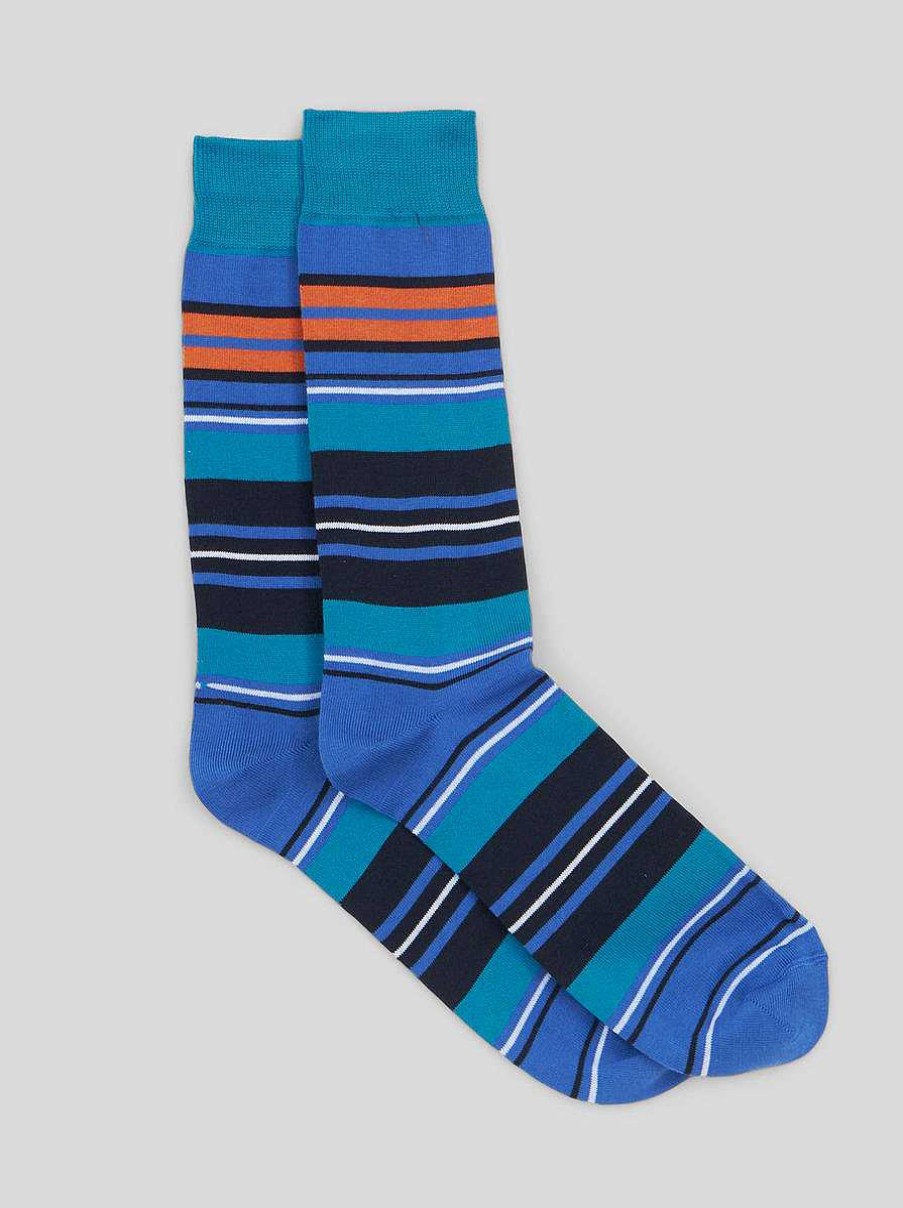 ETRO Gestreifte Jacquard-Socken Navy Blau Socken