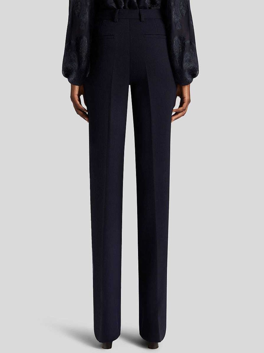 ETRO Hose Aus Wollmischung Navy Blau Hose