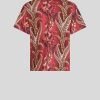 ETRO T-Shirt Mit Blatterdruck Burgund T-Shirts