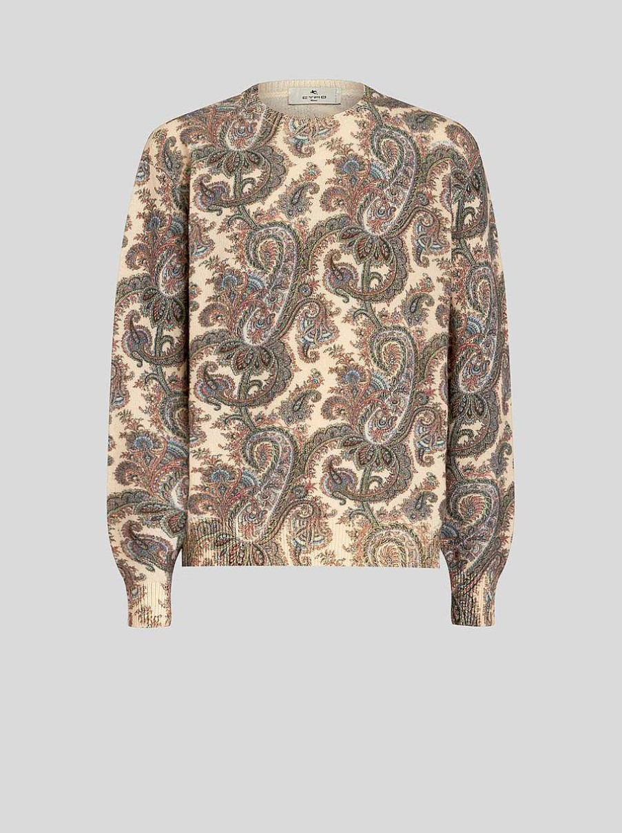 ETRO Paisley-Wollpullover Rosa Strickwaren