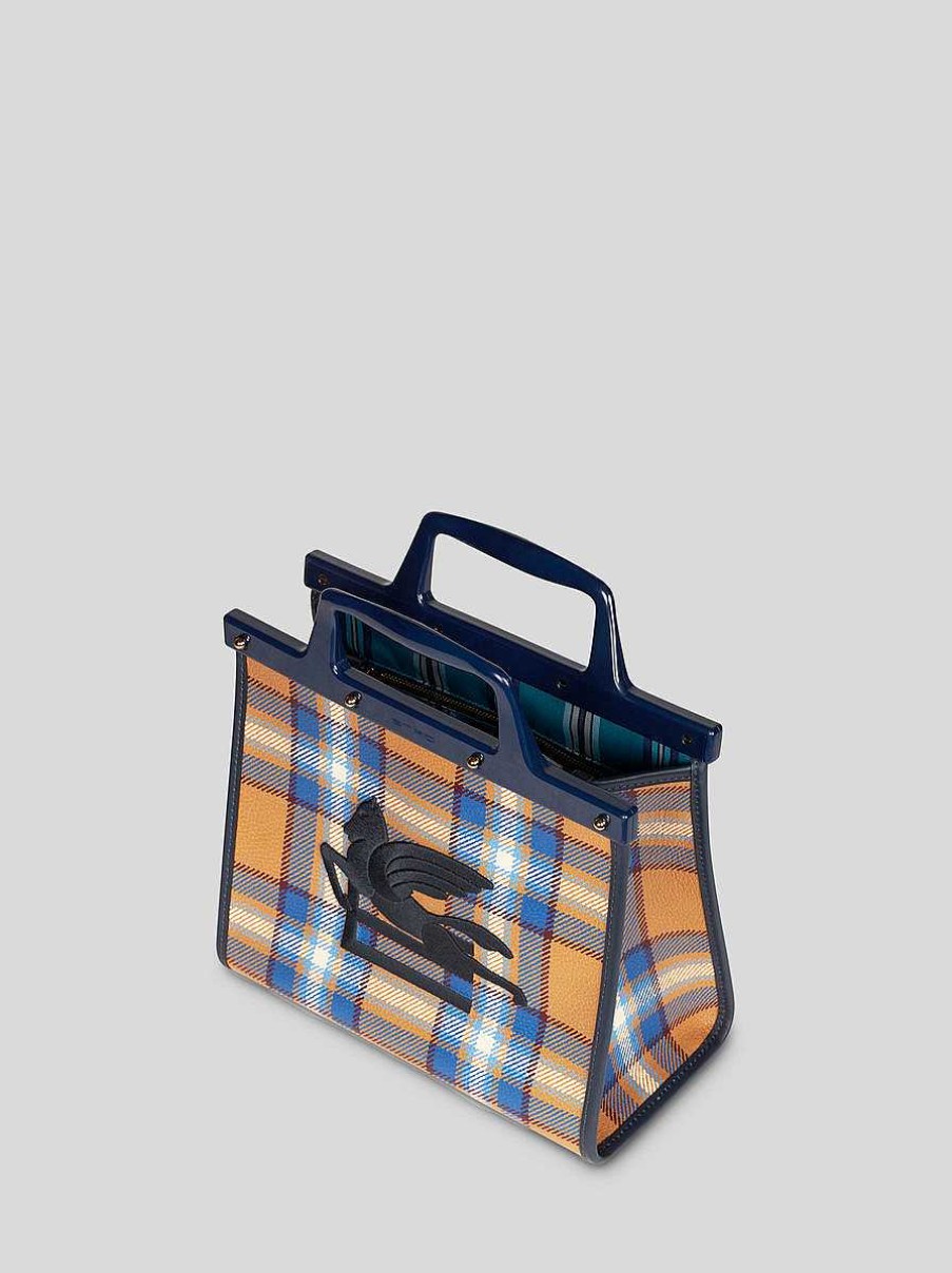 ETRO Mittelgrose „Love Trotter"-Tasche Mit Tartan-Print Beige Liebe Trotter