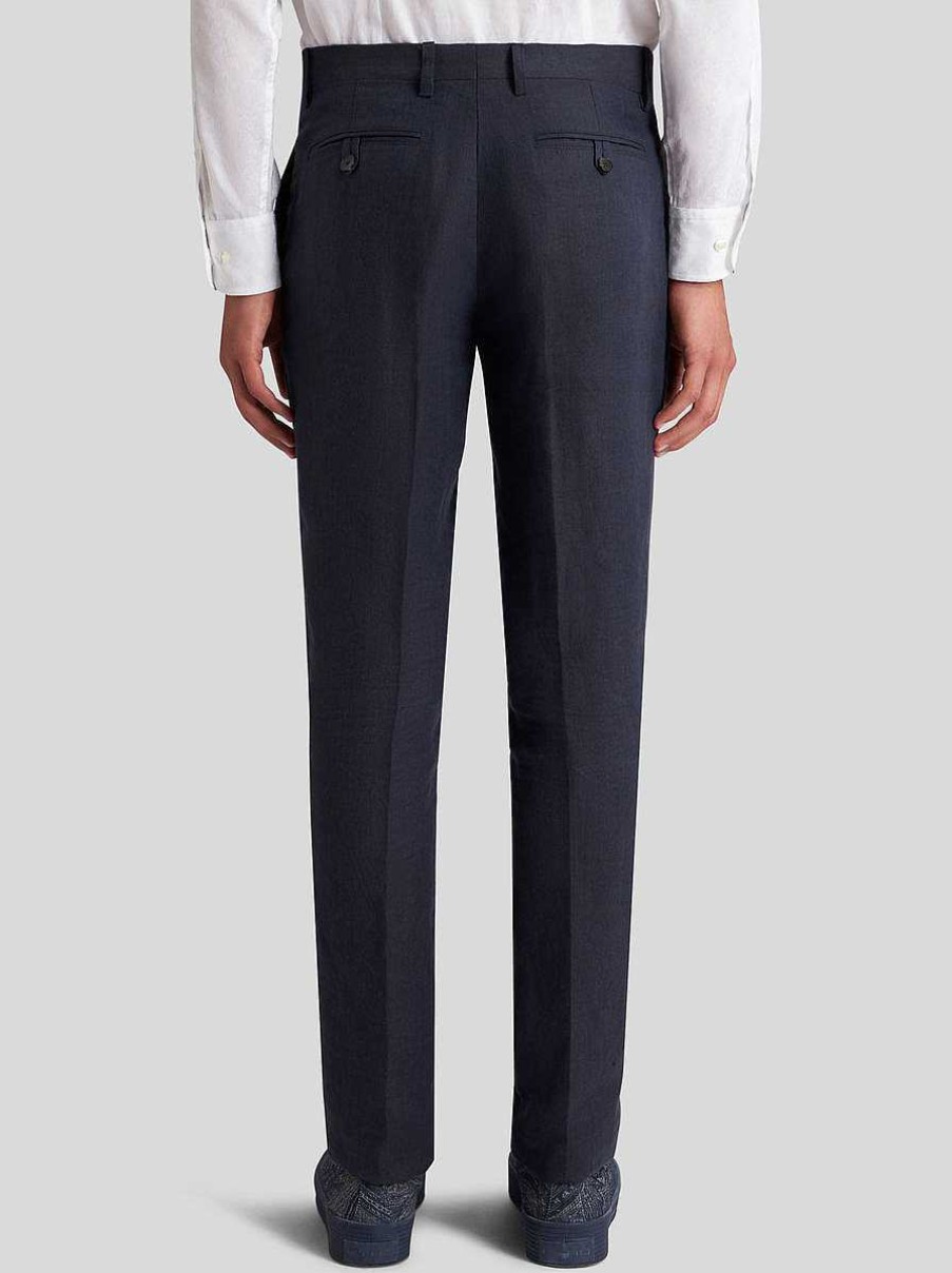 ETRO Leinenhose Navy Blau Hose