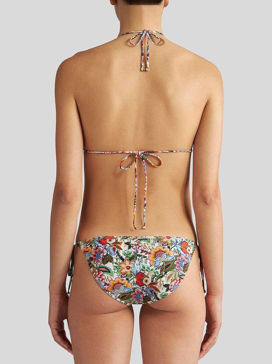 ETRO Mehrfarbiger Blumenstraus-Bikini Hellblau Strandkleidung