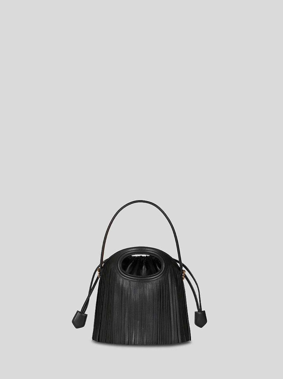 ETRO Mittelgrose Saturno-Tasche Mit Fransen Schwarz Saturno