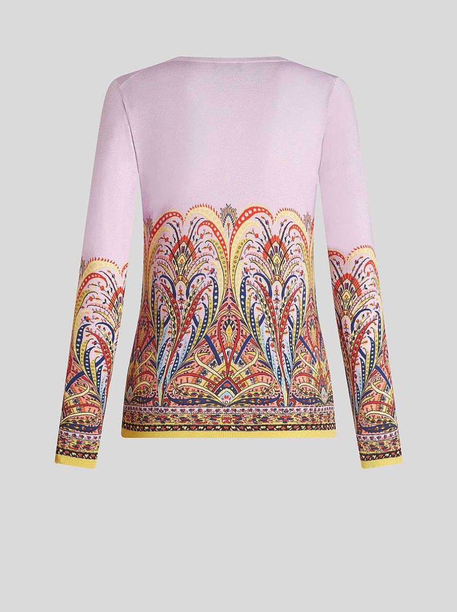 ETRO Pullover Mit Blumenstraus-Print Rosa Strickwaren