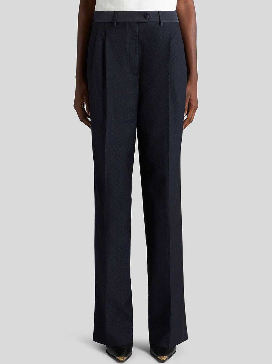 ETRO Hose Aus Jacquard-Stoff Navy Blau Hose