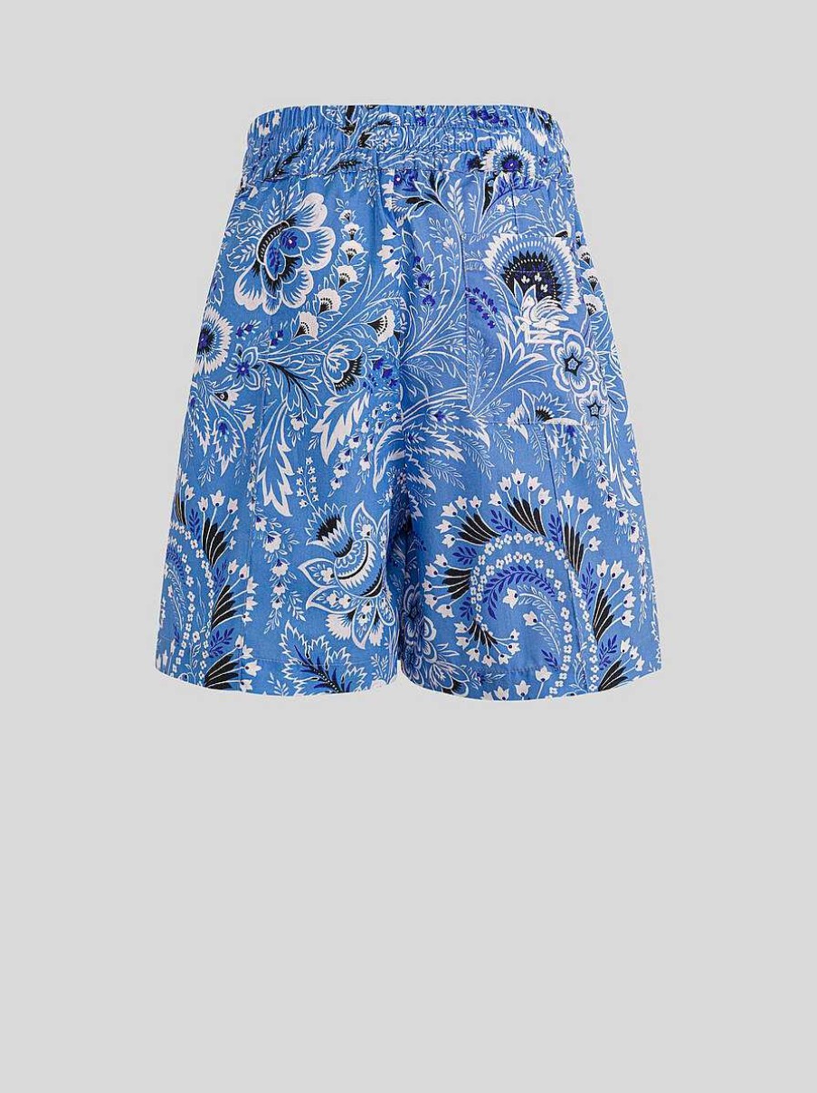 ETRO Einfarbige Paisley-Bermudashorts Fur Kinder Hellblau Hosen Und Shorts