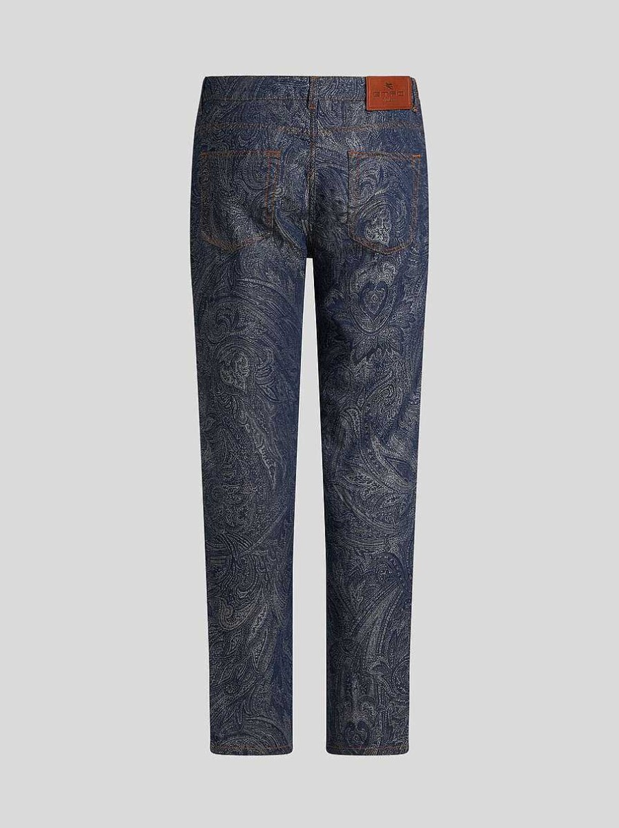 ETRO Normale Stretch-Jeans Grau Hose