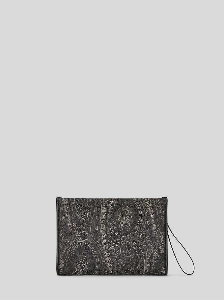 ETRO Groser Paisley-Beutel Beige Necessaire Und Beutel