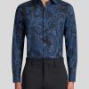 ETRO Paisley-Baumwollhemd Navy Blau Hemden